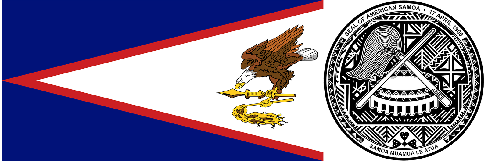 The flag and seal of American Samoa.