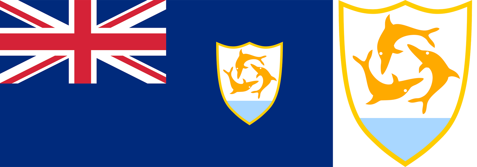 The flag and coat of arms of Anguilla.