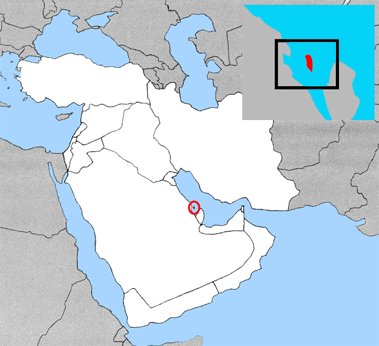 Location of Bahrain in the West Asia.