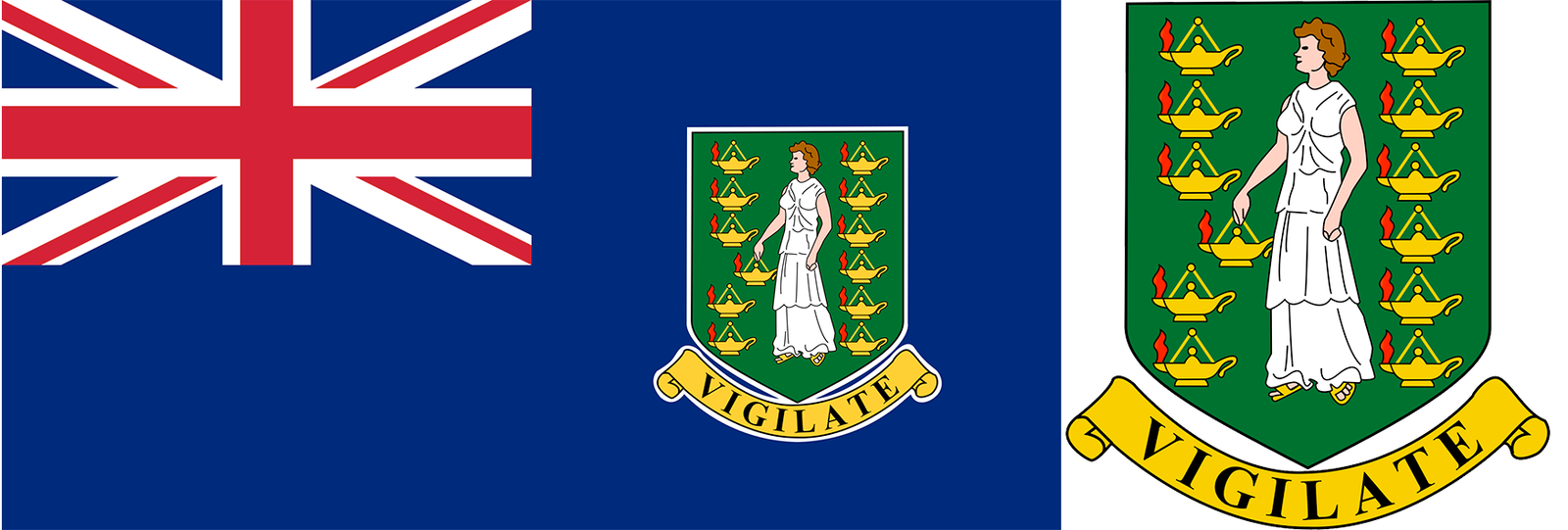 The flag and coat of arms of Anguilla.