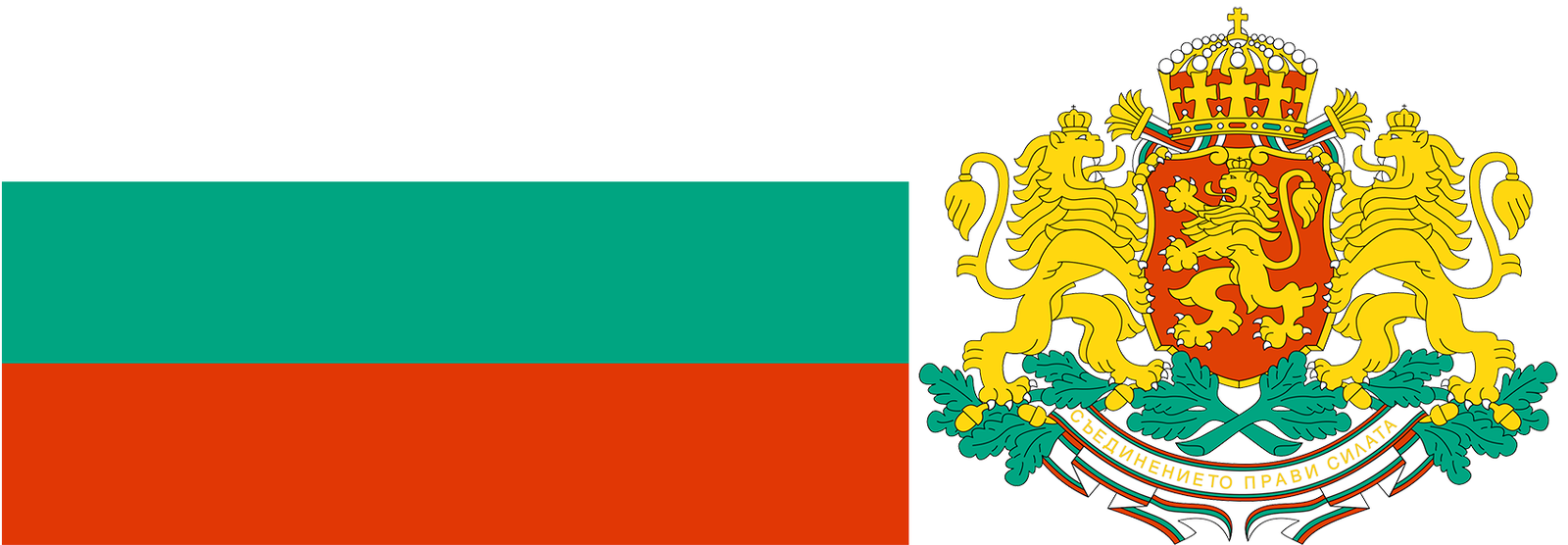The flag and arms of Slovenia.