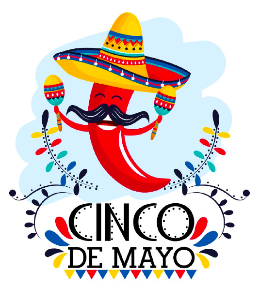 Dancing chilli banner for Cinco de Mayo.