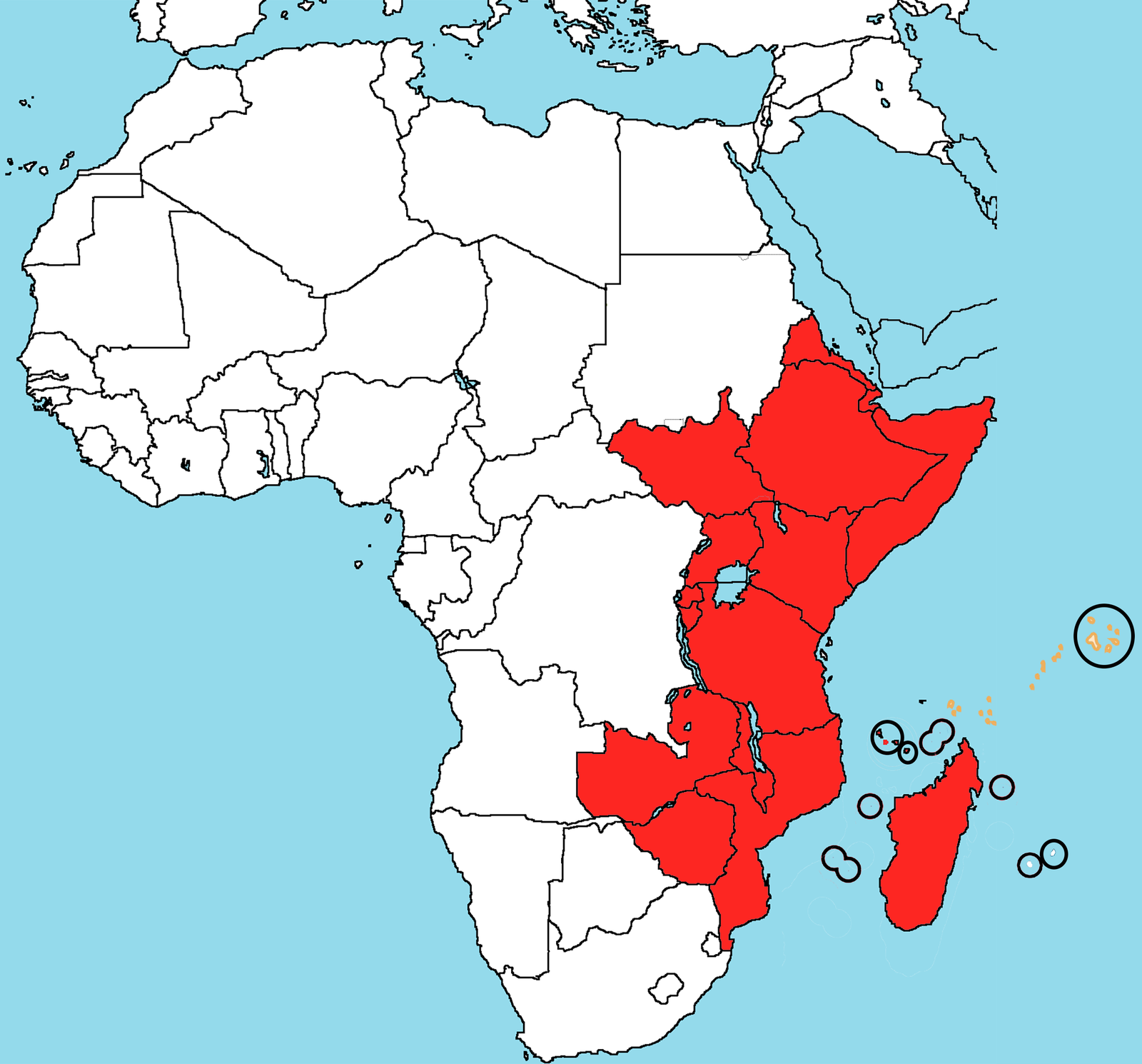 The map of Africa.