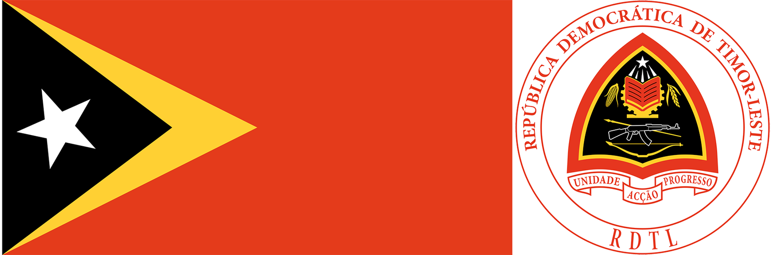 The flag and emblem of East Timor.