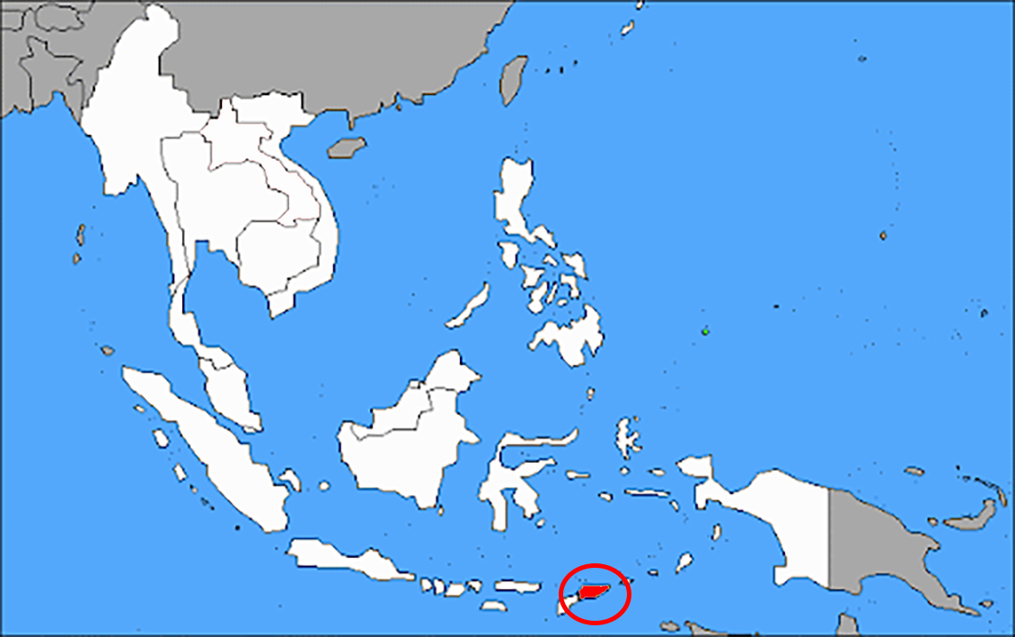 Location of East Timor in Southeast Asia.