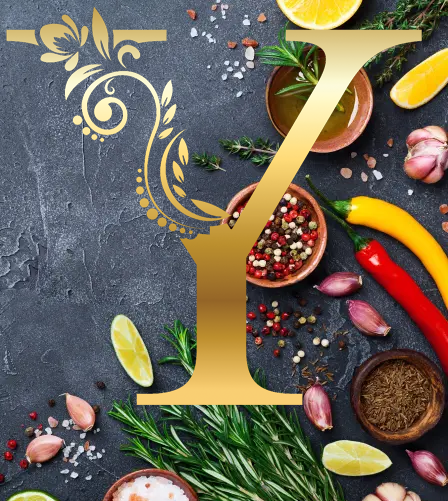 Decorative capital Y on background.