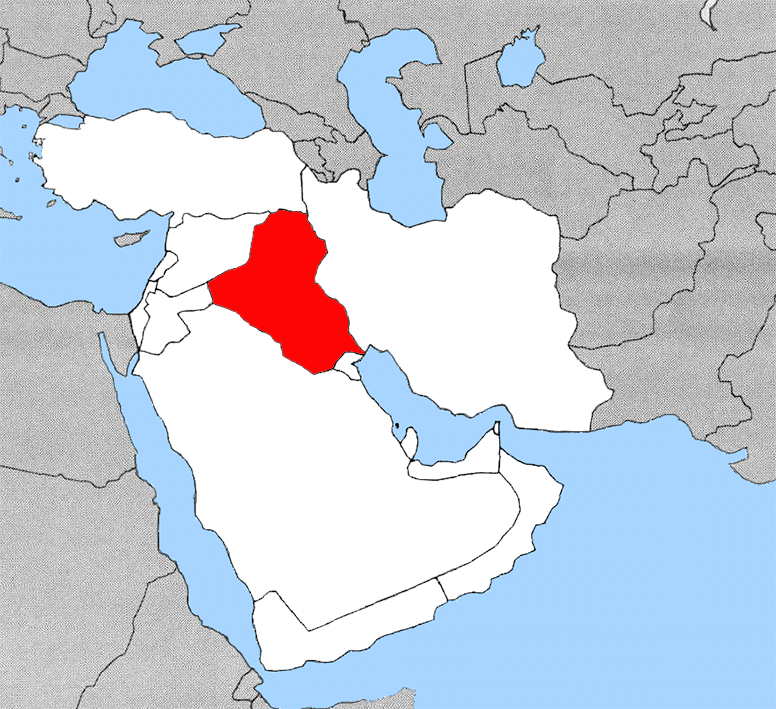 Location of Iraq in West Asia.