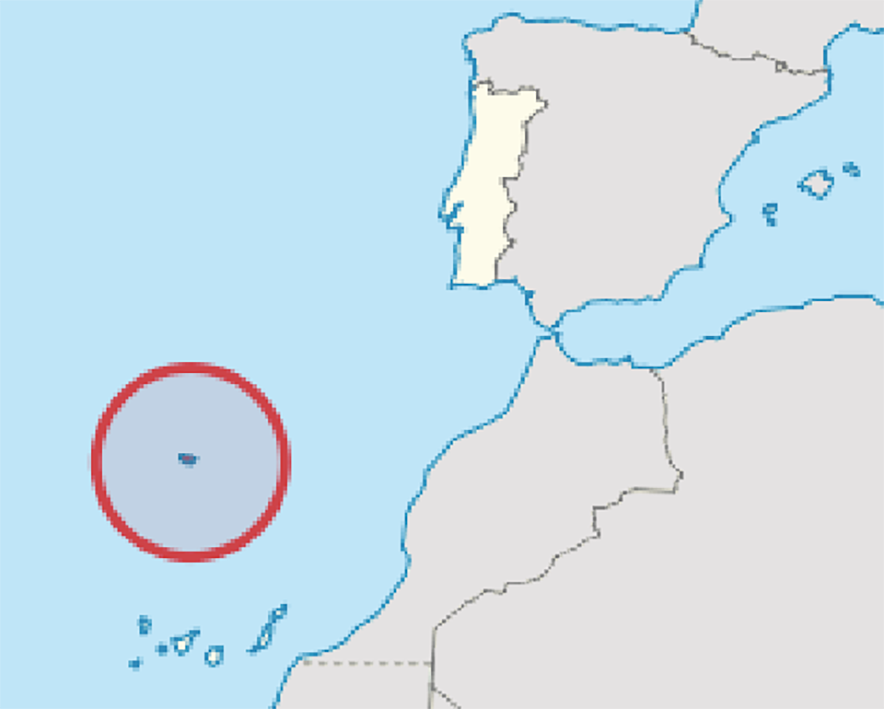 image of Madeira, in relation to North Africa and Portugal