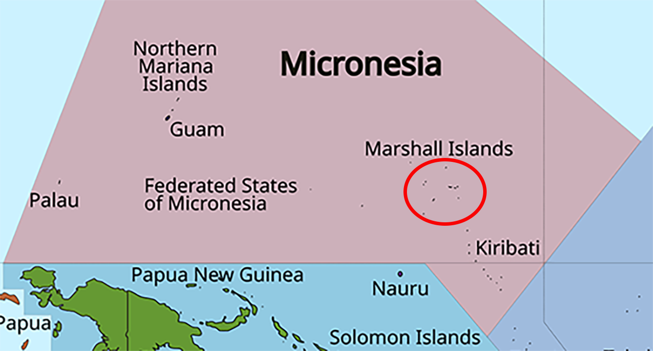 image of the Marshall Islands, in relation to Micronesia.