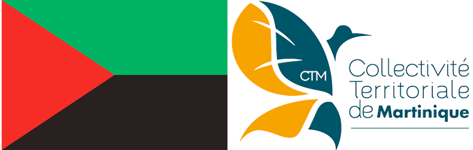 The flag and emblem of Martinique.