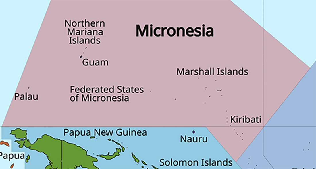 The map of Micronesia.
