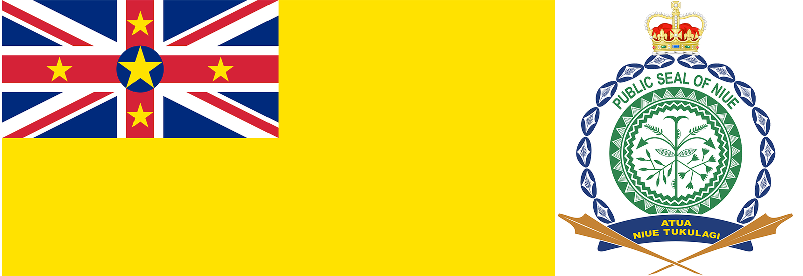 The flag and seal of Niue.