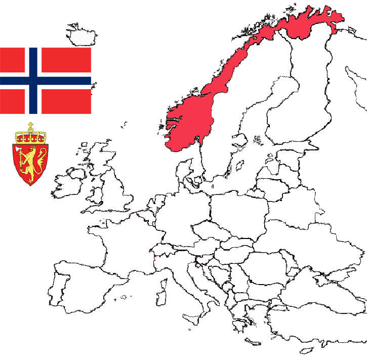 Location of Norway in Europe.