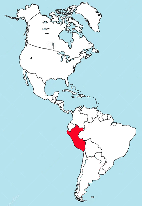 Location of Peru in the Americas.