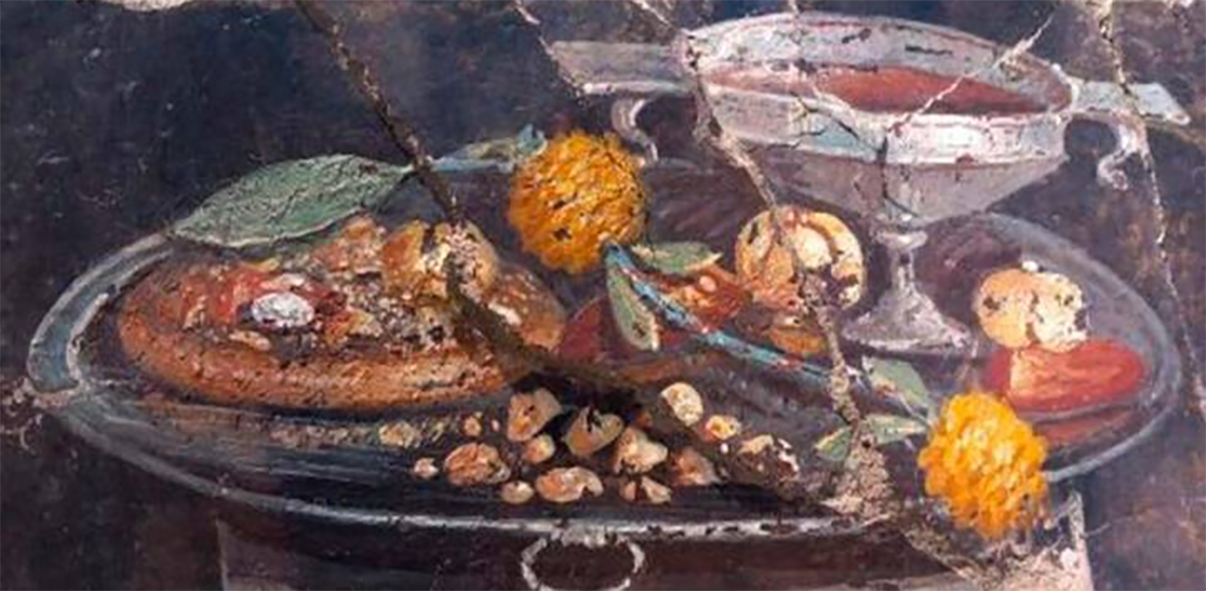 Mural showing food on a serving dish