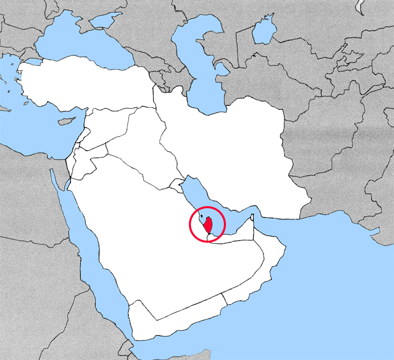 Location of Bahrain in the West Asia.