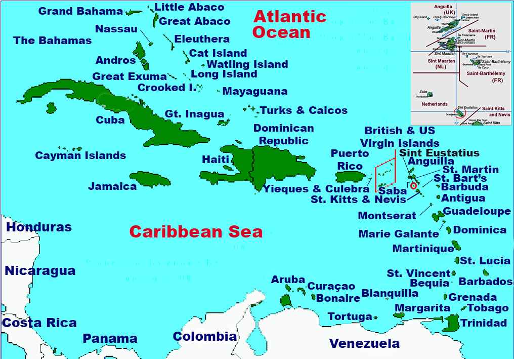 Location of Sint Eustatius in the Caribbean.