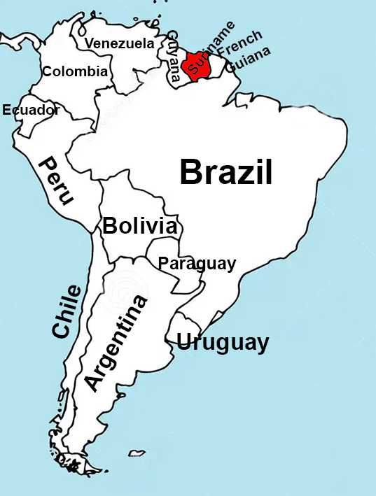 Location of Ukraine in South America.