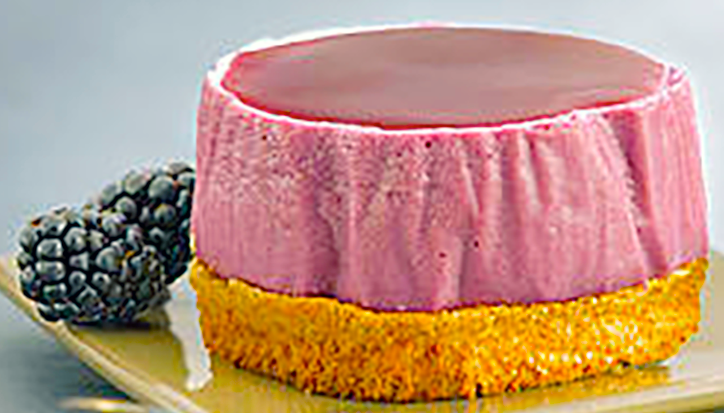 Blackberry bavarois dessert