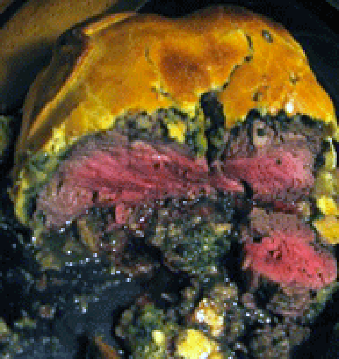 Boeuf en Croute, beef baked in a pastry crust