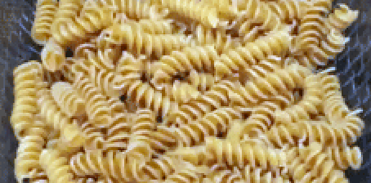 Cooked farfalle (spiral) pasta