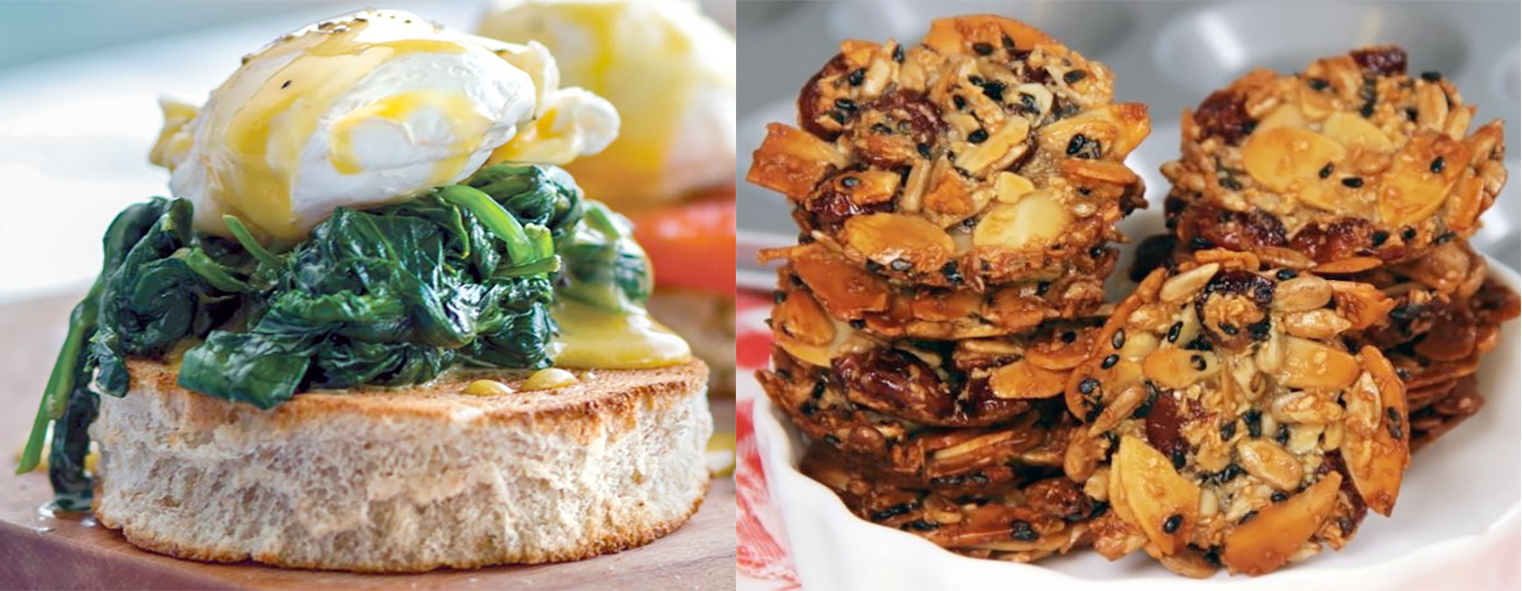 Eggs florentine and florentine biscuits