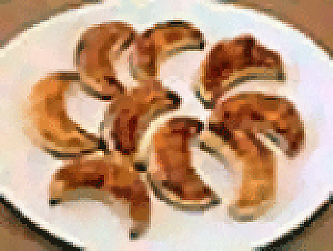 Fleurons, baked puff pastry crescents