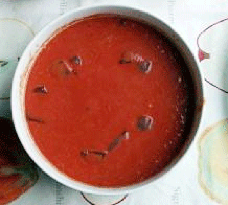 Gazpachio soup served in a bowl