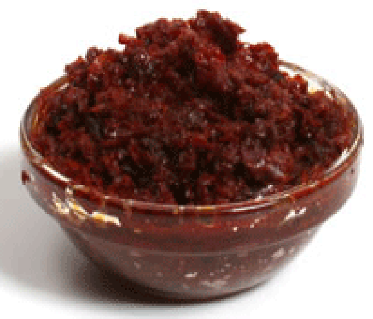 Harissa paste in a glass bowl