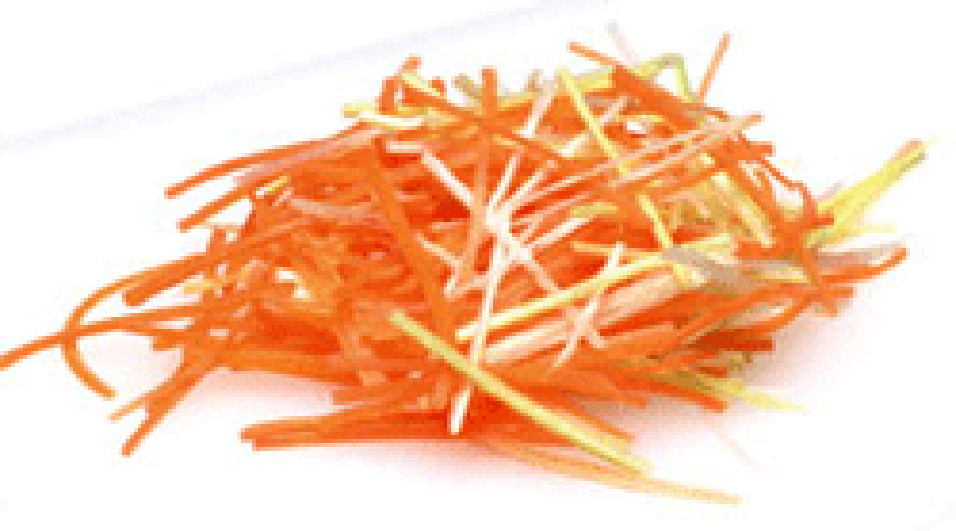 Pile of julienned carrots