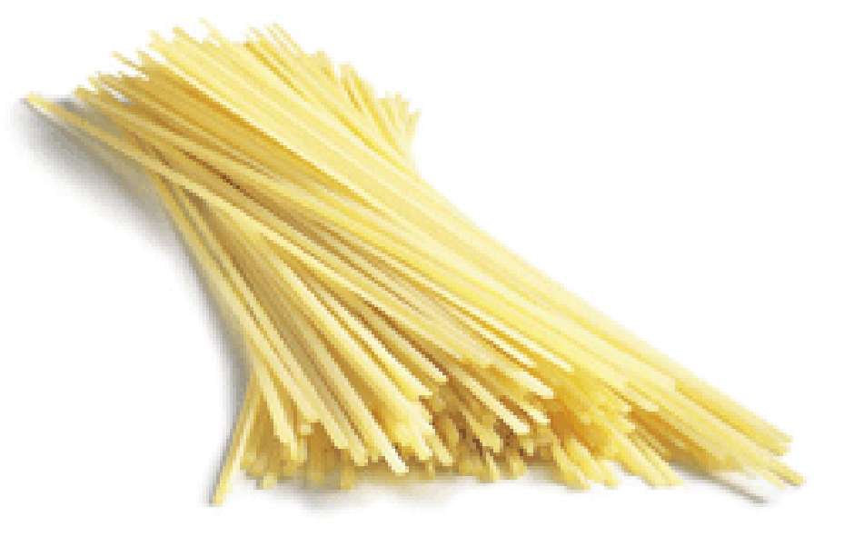 Bundle of dried linguine pasta