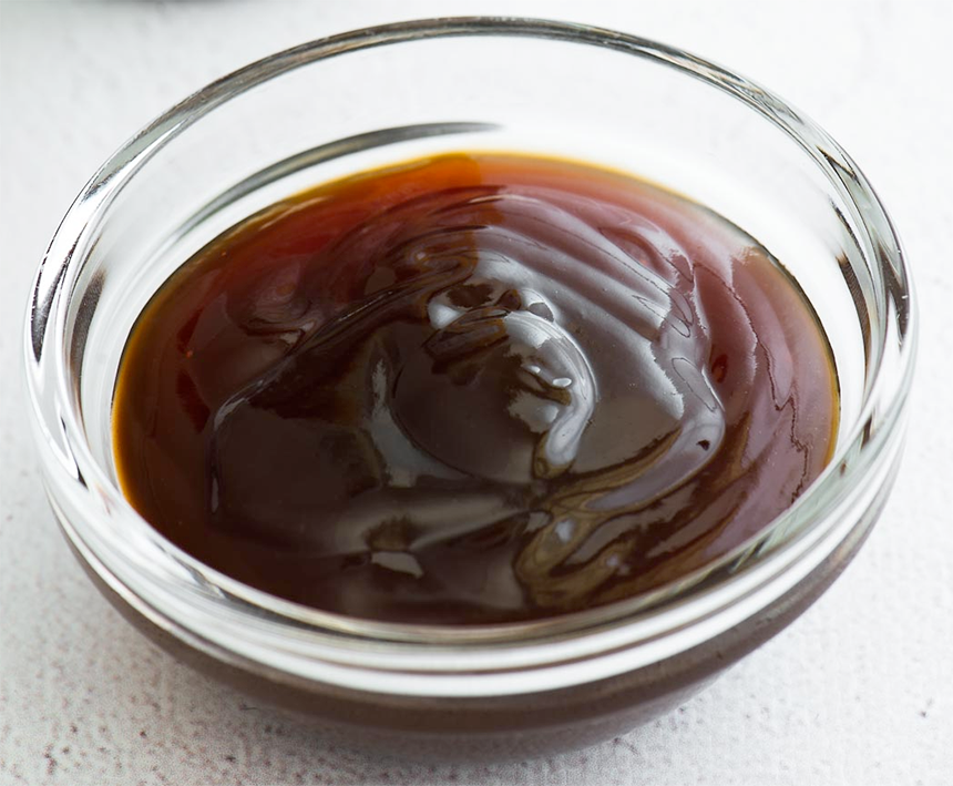 Oyster sauce in a glass dish