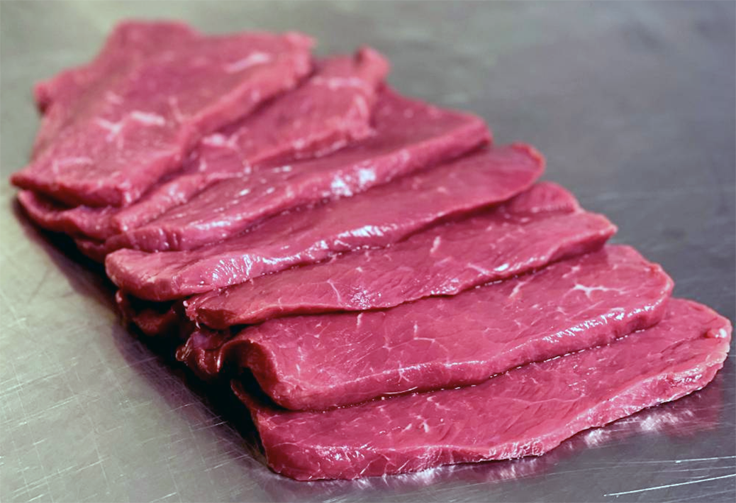 Raw beef minute steaks