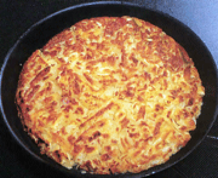 Classic potato rosti, cut into wedges