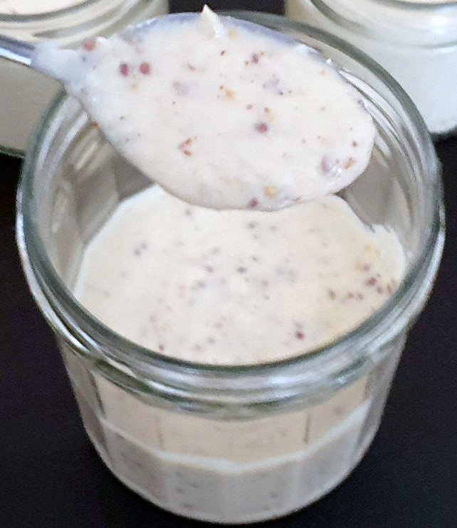 Soubise sauce in a glass jar