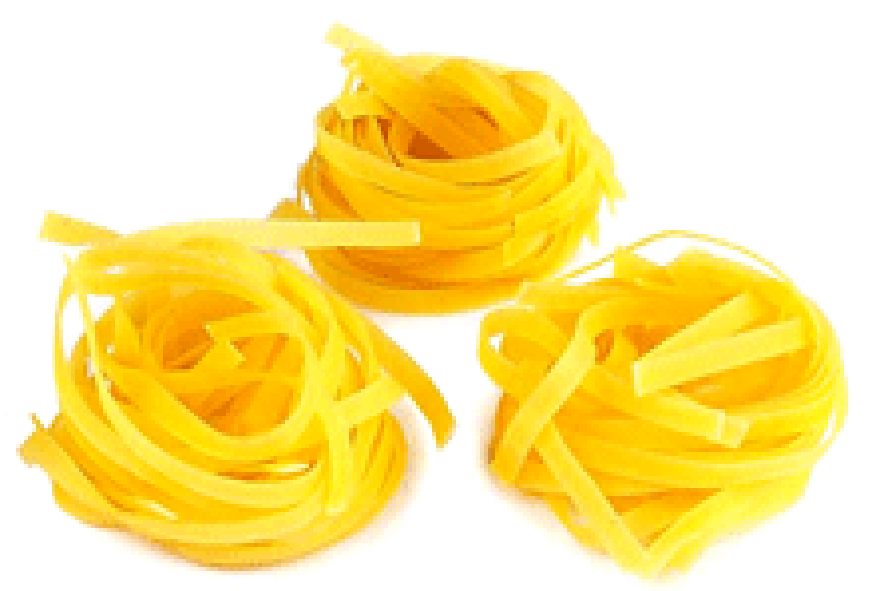 Three tagliatelle nests