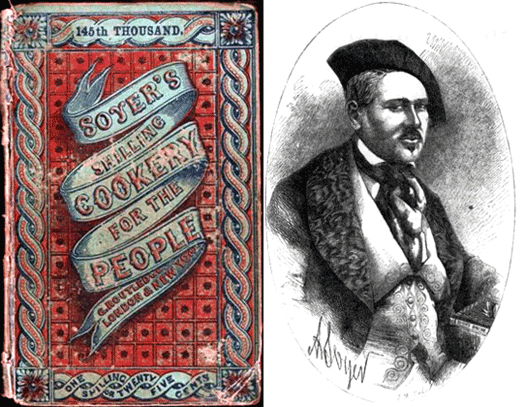 Alexis Soyer, Shilling Cookery for the People, cover image, image of Soyer