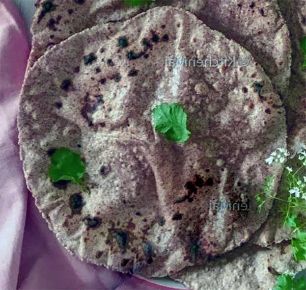 acorn flour chapatis overlapping each other