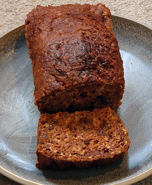 steamed carrot pudding on a plate