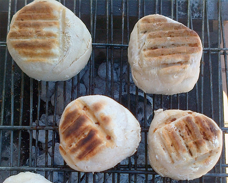 basic braai bread cooking on a barbecue grill