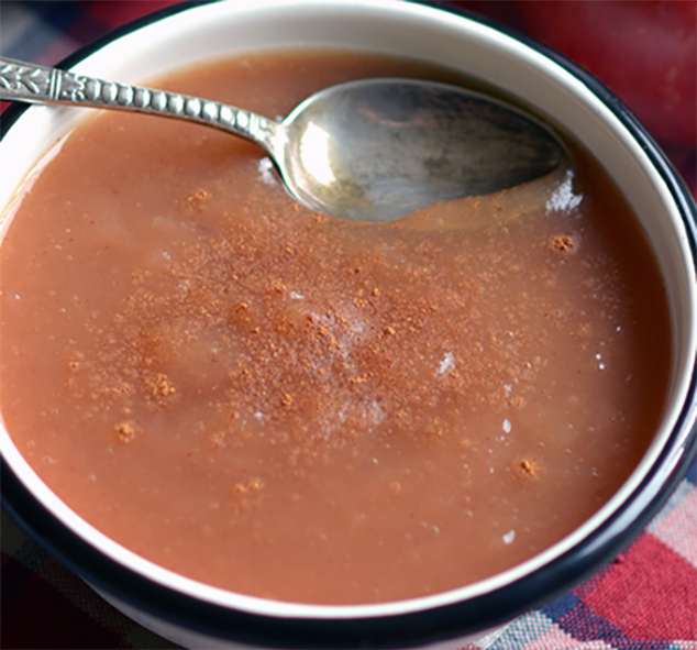 brown apple sauce in a small dish