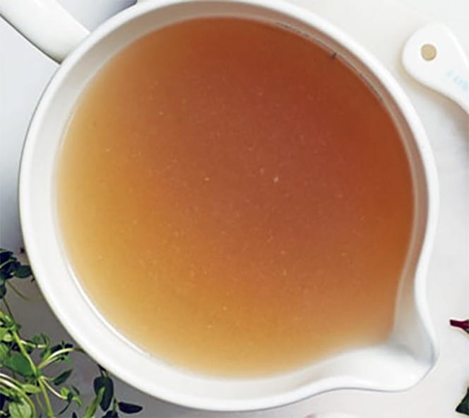 fish stock in a jug