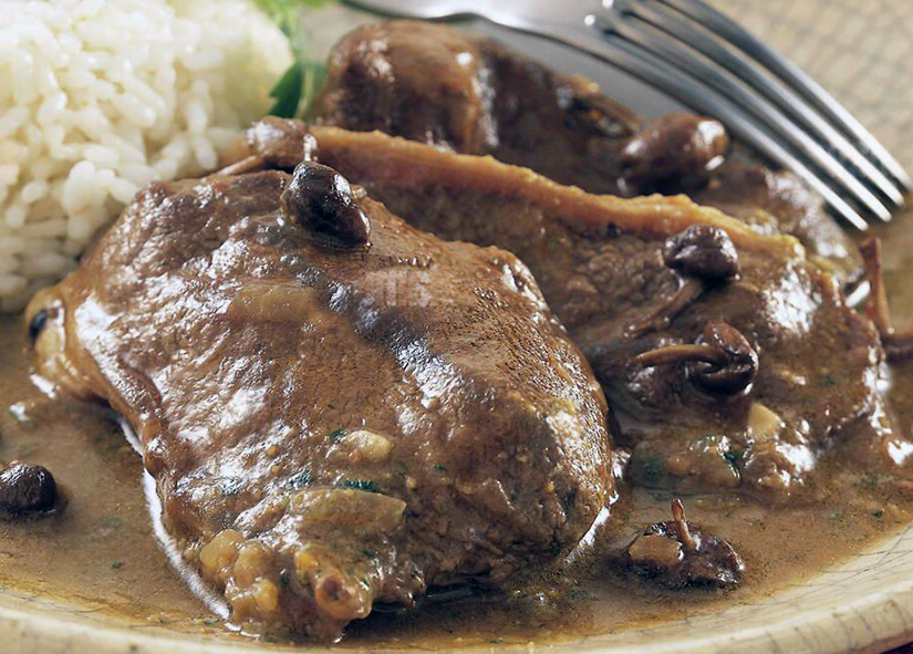 fricandeau of veal served with rice