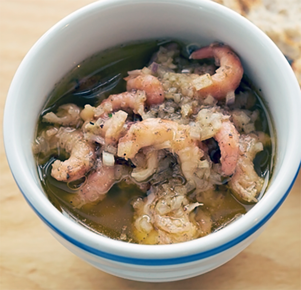 potted shrimp in a small bowl