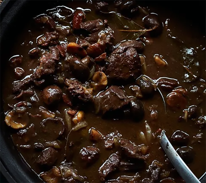venison stewed in port wine