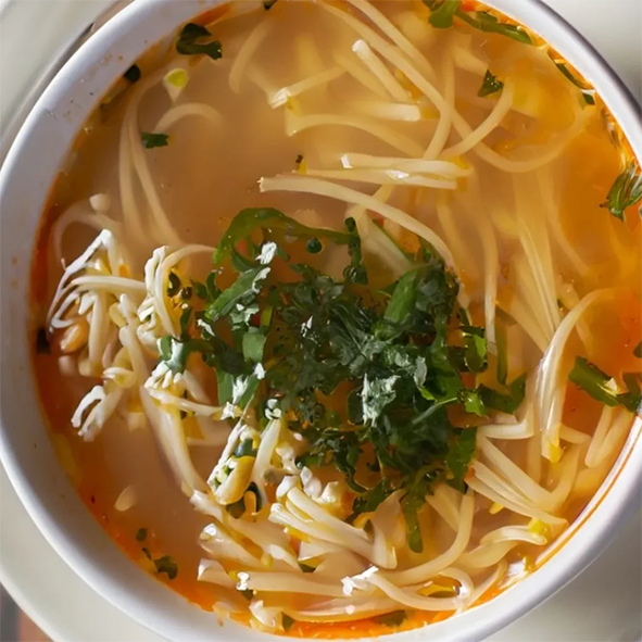 soup of vermicelli in a stock base