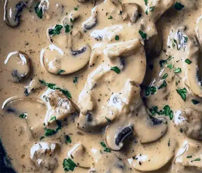 bolete mushrooms in cream sauce