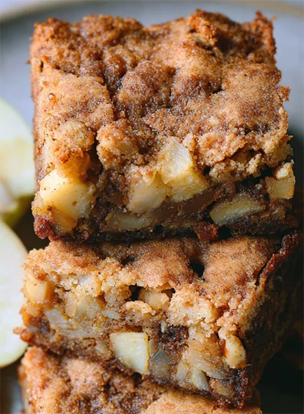 brownie mix apple brownies on a plate