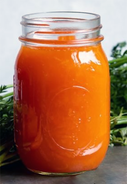 carrot jam in an unlidded jam jar