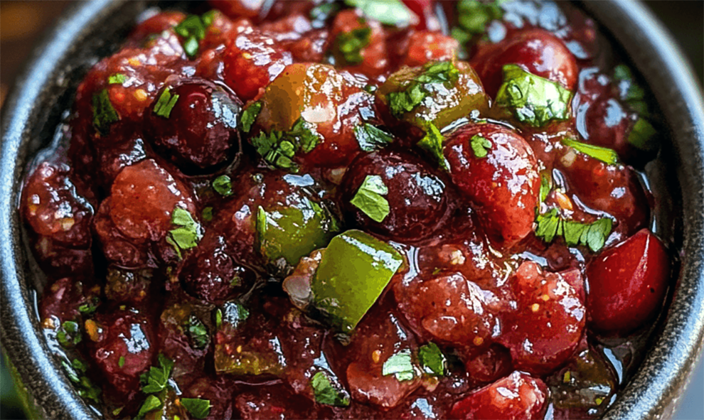 cherry salsa in a bowl